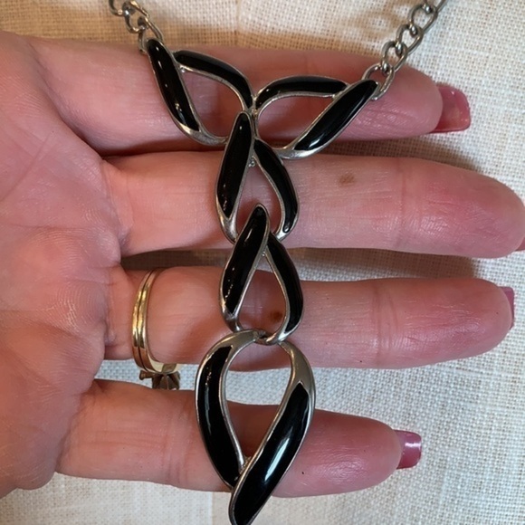 Napier silver you drop black enamel statement - Picture 2 of 7